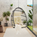 Indoor Outdoor Egg Swing Chair Without Stand, Patio Wicker Rattan Hanging Chair W\u002FCushion, All Weather Foldable Hammock Chair Basket Chairs For Bedroom, Porch