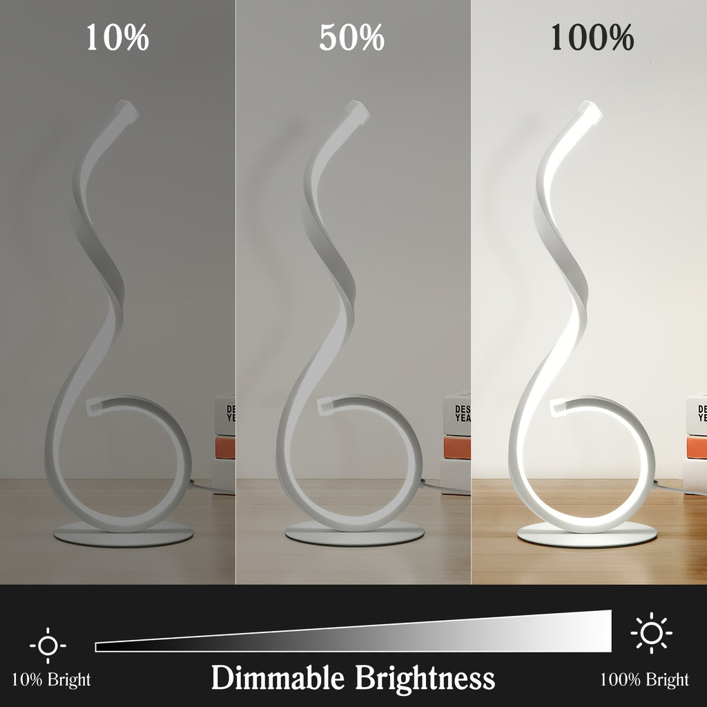 1\u002F2pcs Bedside Table Lamp for Bedroom - 3 Way Dimmable Floor Lamp USB C Charging Ports, Modern Minimalist Dimmable Spiral Table Lamp for Living Room, Desk, LED Bulb Included(Black\u002FWhite)
