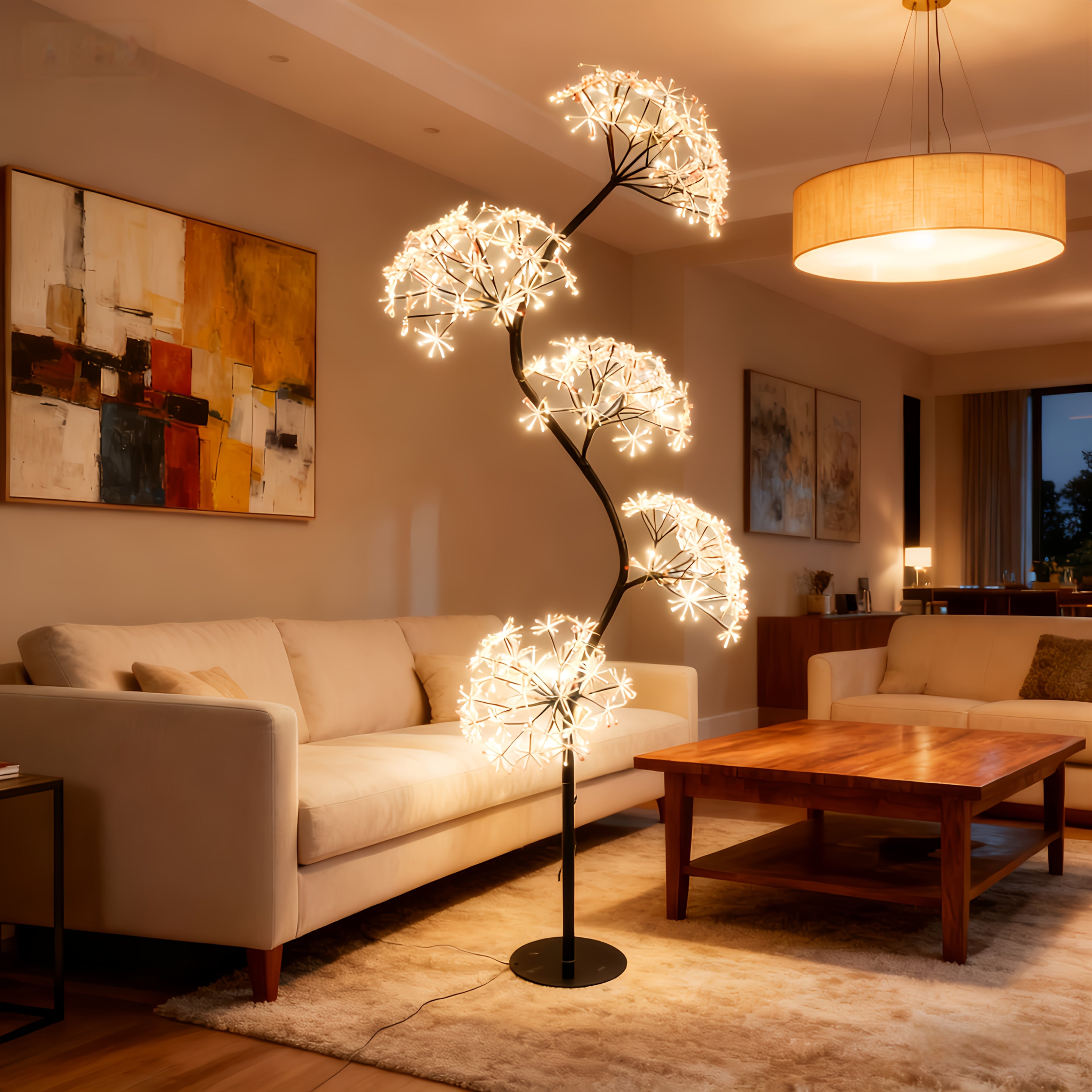 6ft Fairy-themed Dandelion Lamp, Indoor Figurine Lamps, Suitable For Living Room, Dining Room, Bedroom, Study, Lighting, Home Decoration, Christmas And Halloween