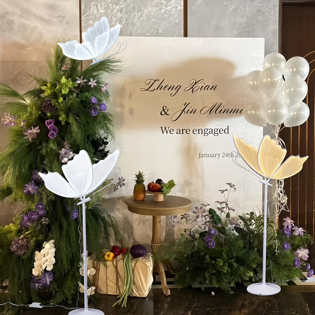 31.4-inch Wedding Butterfly Floor Lamp Birthday Party Wedding Reception Photo Area Ambient Lighting Christmas Tree Companion Lighting Romantic Valentine's Day Housewarming Dinner Decoration LED Giant Glowing Butterfly Hanging Sculpture Lamp