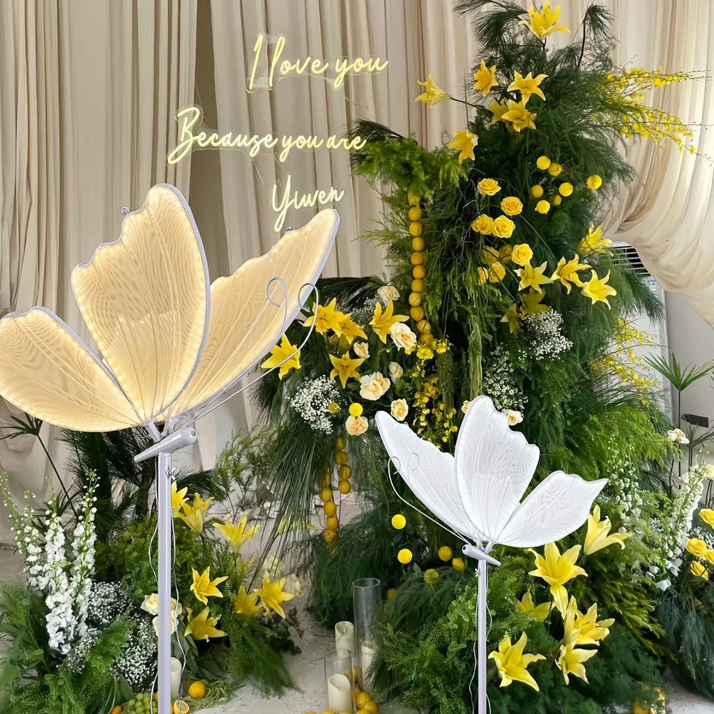 31.4-inch Wedding Butterfly Floor Lamp Birthday Party Wedding Reception Photo Area Ambient Lighting Christmas Tree Companion Lighting Romantic Valentine's Day Housewarming Dinner Decoration LED Giant Glowing Butterfly Hanging Sculpture Lamp