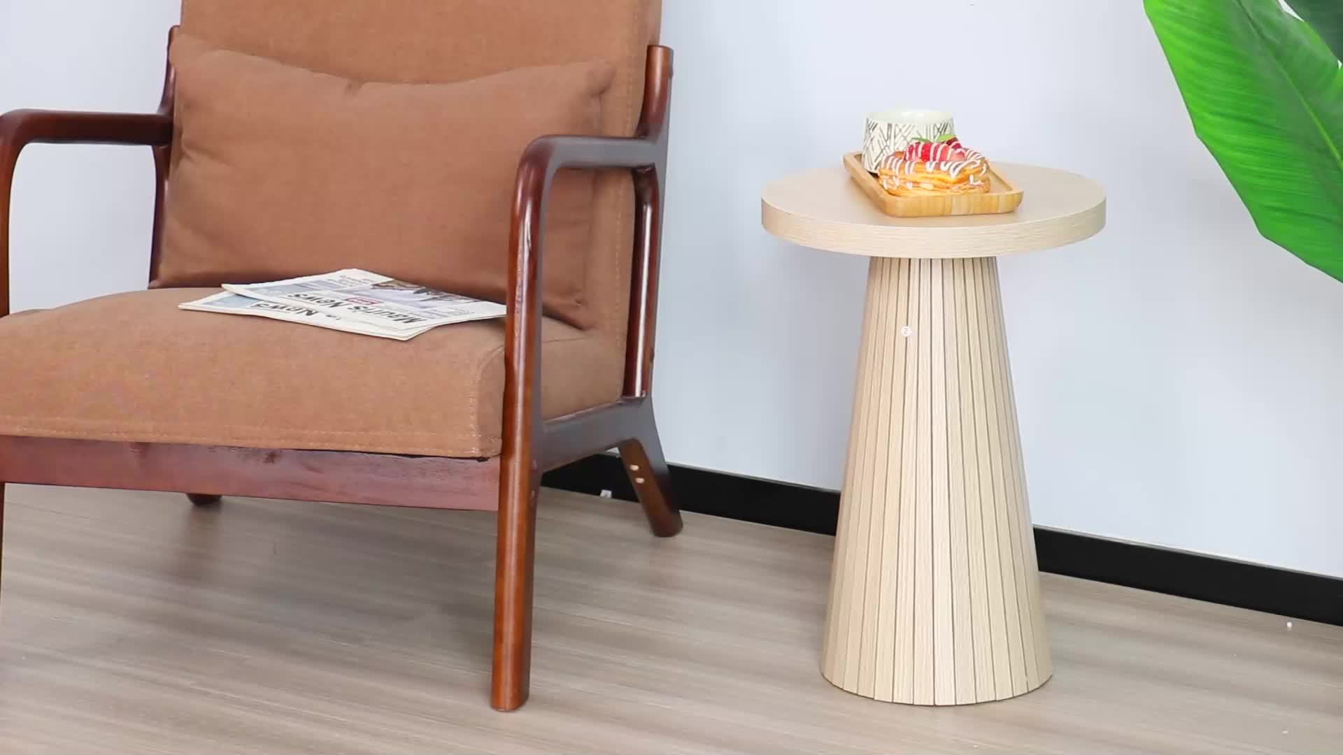 Elegant Side Table Mid-Century Modern Elegant Round Side Table | Sturdy Pine Wood Frame, Ideal for Living Room, Bedroom, or Office, Easy Assembly, Space-Saving Base, Cute Room Decor