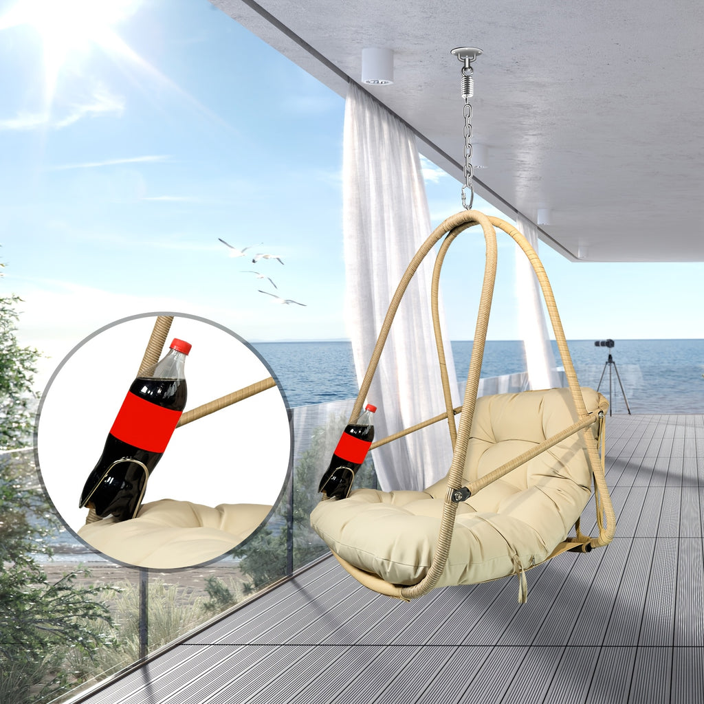 Swing Hammock Egg Basket Chairs Without Stand Outdoor, Hanging Chair, Foldable Frame 350lbs Capacity Ceiling Hammock Chair For Patio Porch Backyard Balcony